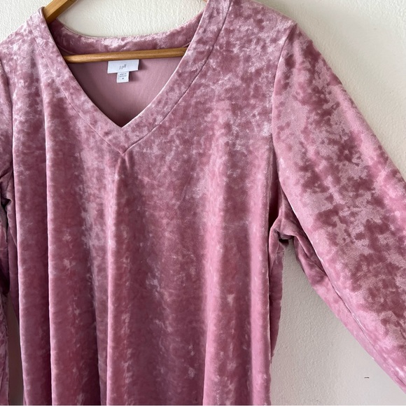 Sold | J. Jill Crushed Velvet Dusty Pink Long Sleeve Blouse Top M - Picture 7 of 10